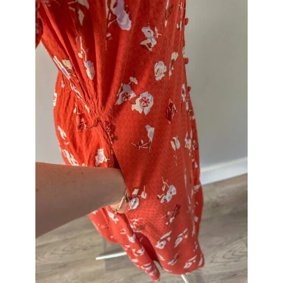 Universal Thread Orange Floral Mini Dress - Picture 10 of 12